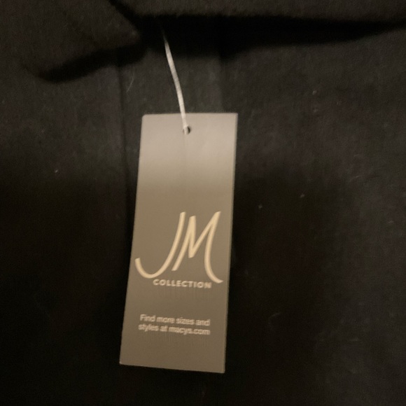 NWT JM Collection Women's Black Long Sleeve Button Front Pea Coat - Size L - Picture 8 of 13